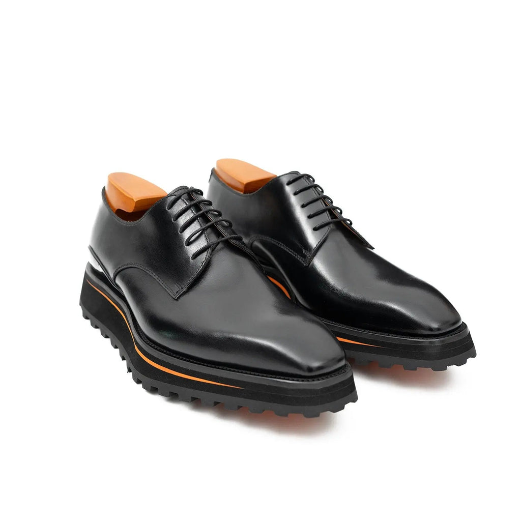 Calf leather business dress derby shoes Black