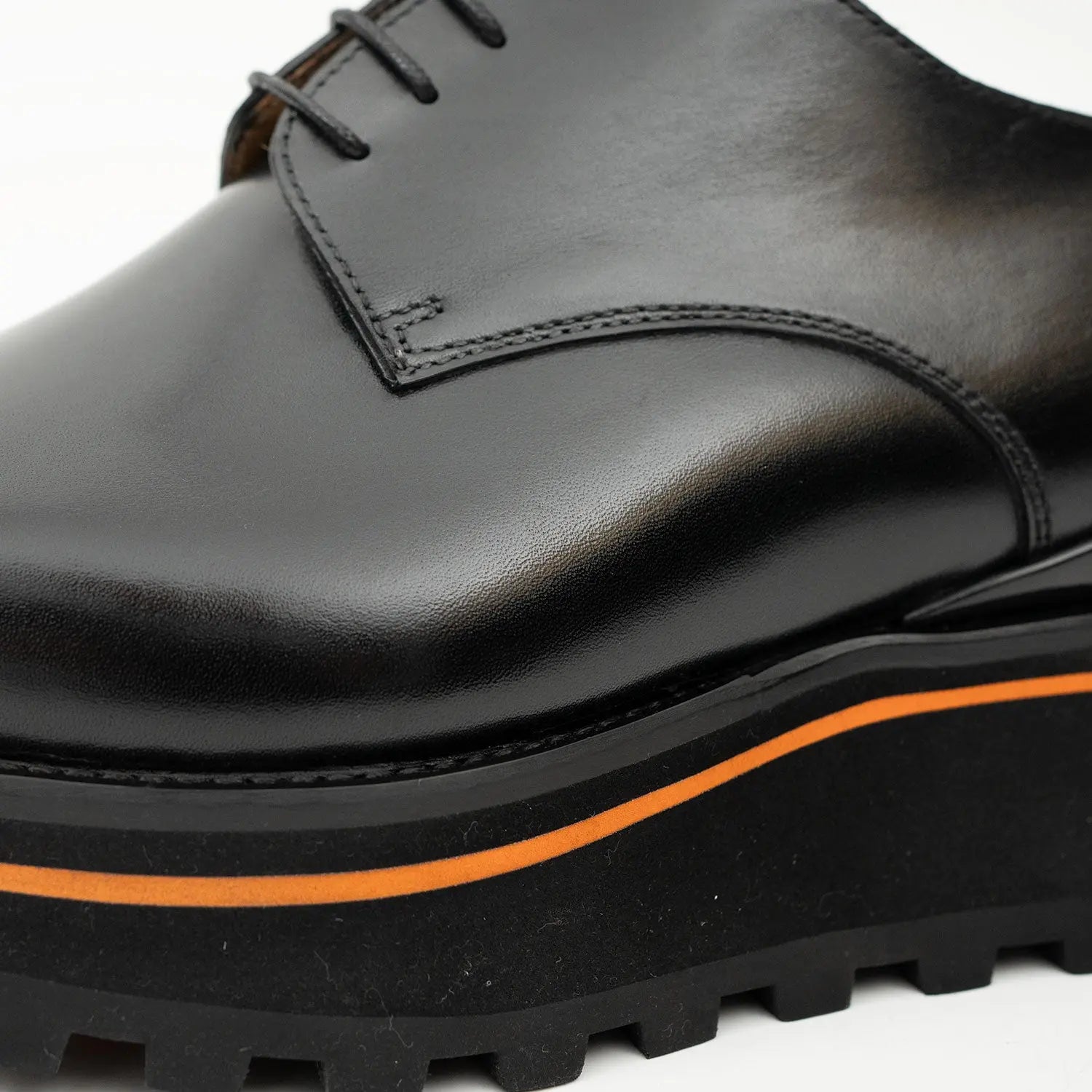 Calf leather dress three quarters derby shoes Black