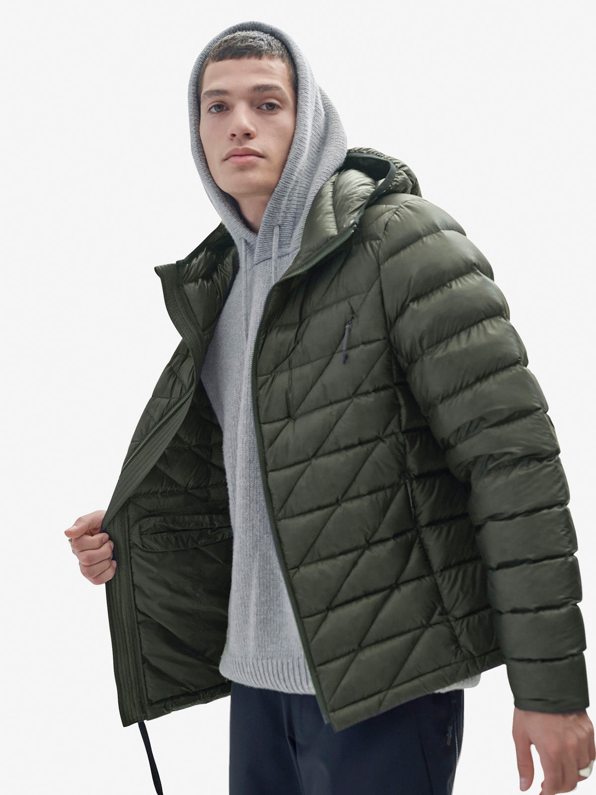 Packable Down Jacket - Stone Green
