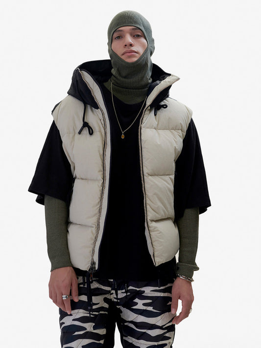 Hooded Down Vest - Canvas