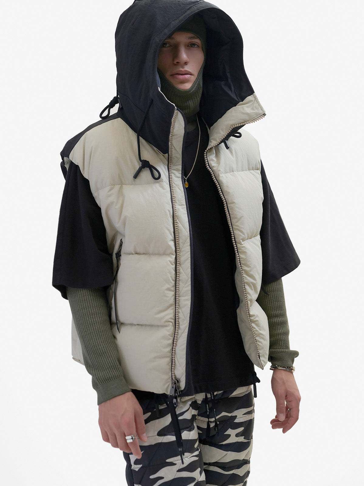 Hooded Down Vest - Canvas