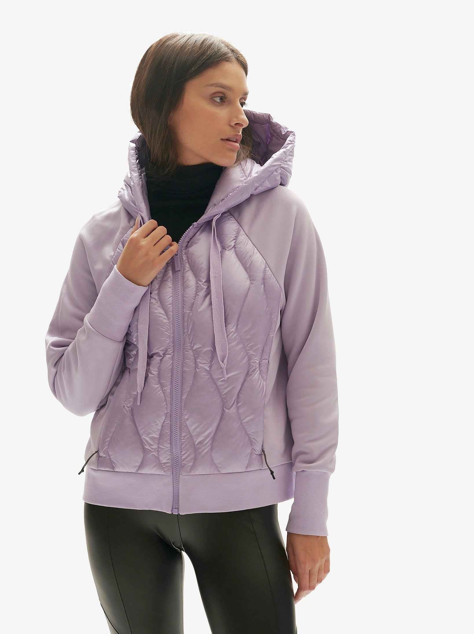 DOWN ZIP HOODIE - Lavender