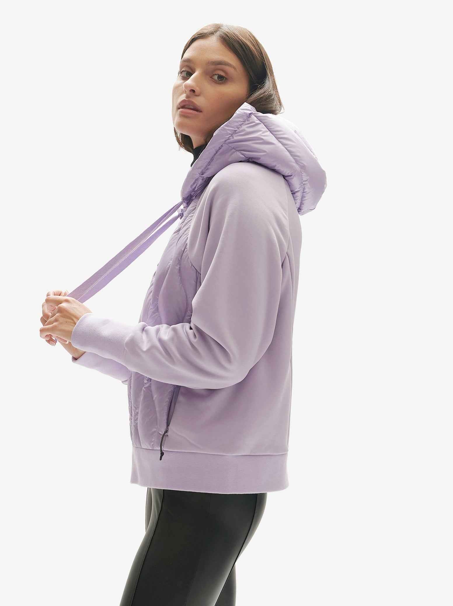 DOWN ZIP HOODIE - Lavender