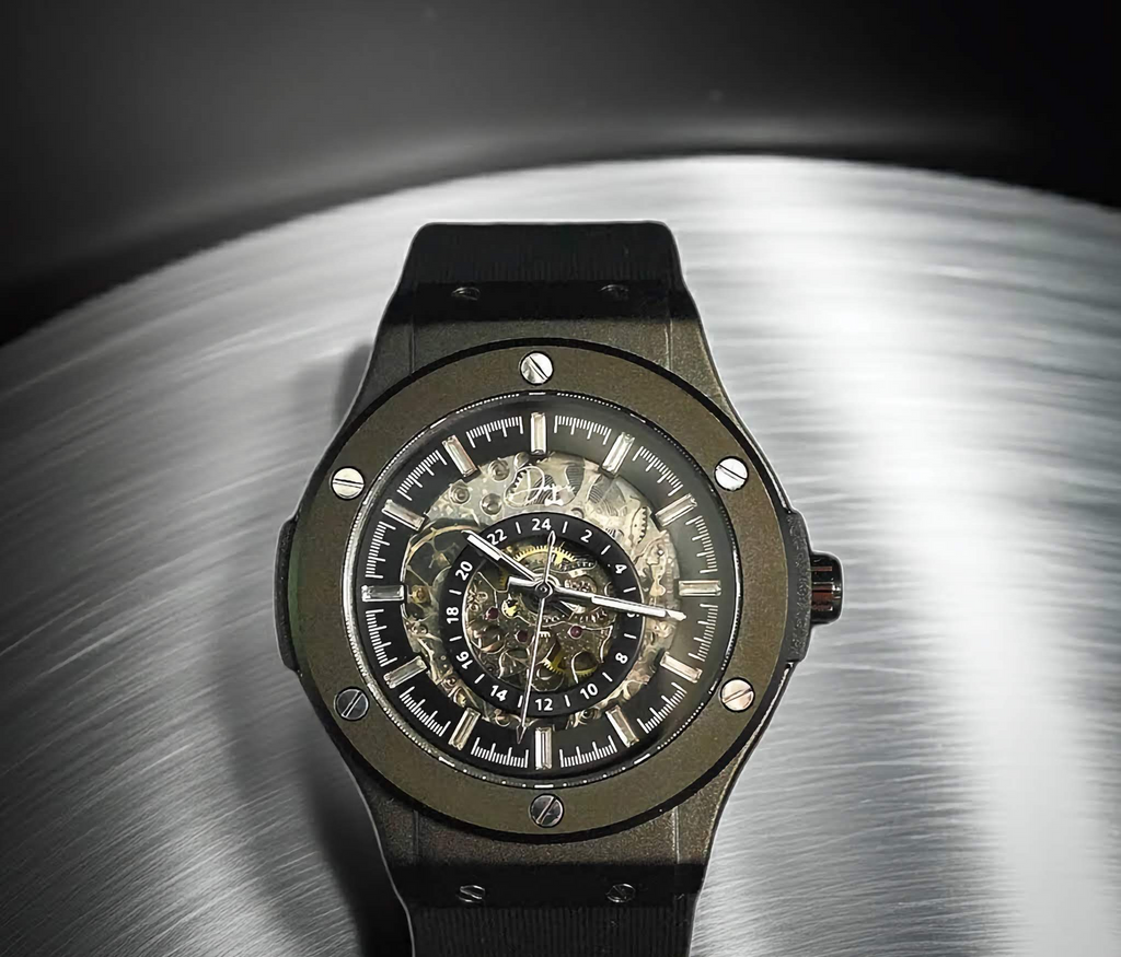 The 199 Gunmetal -Skeleton Automatic Luxury Watch