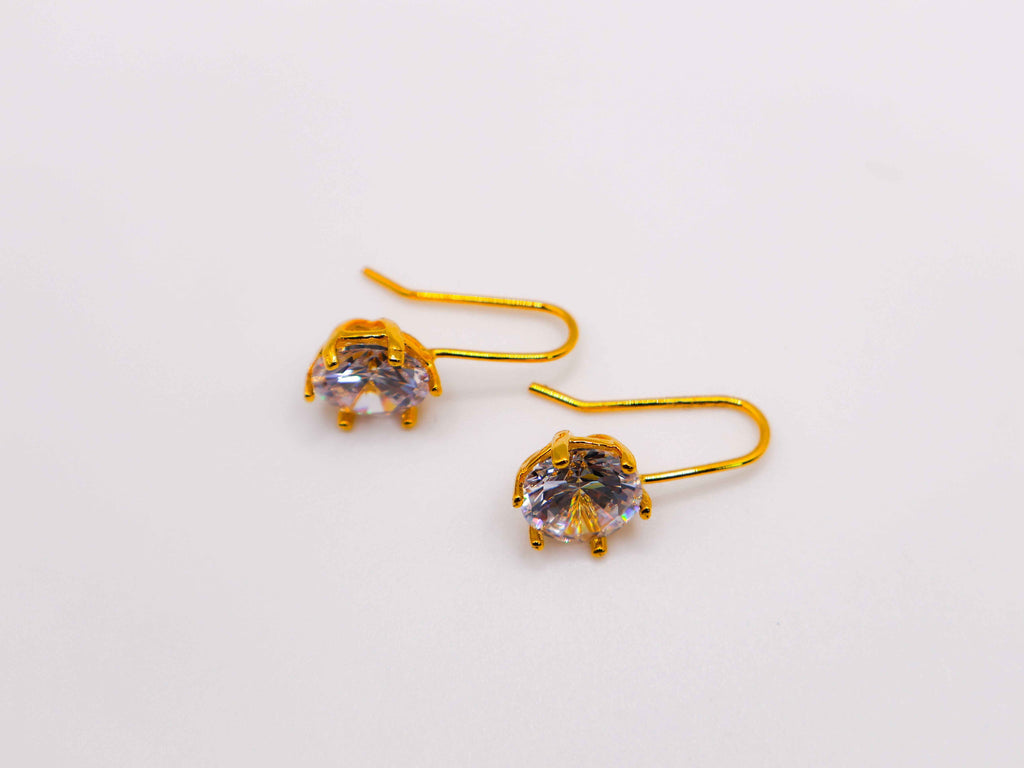 Elegant Golden Sparkle Drops – Luxurious Gold-Plated Earrings