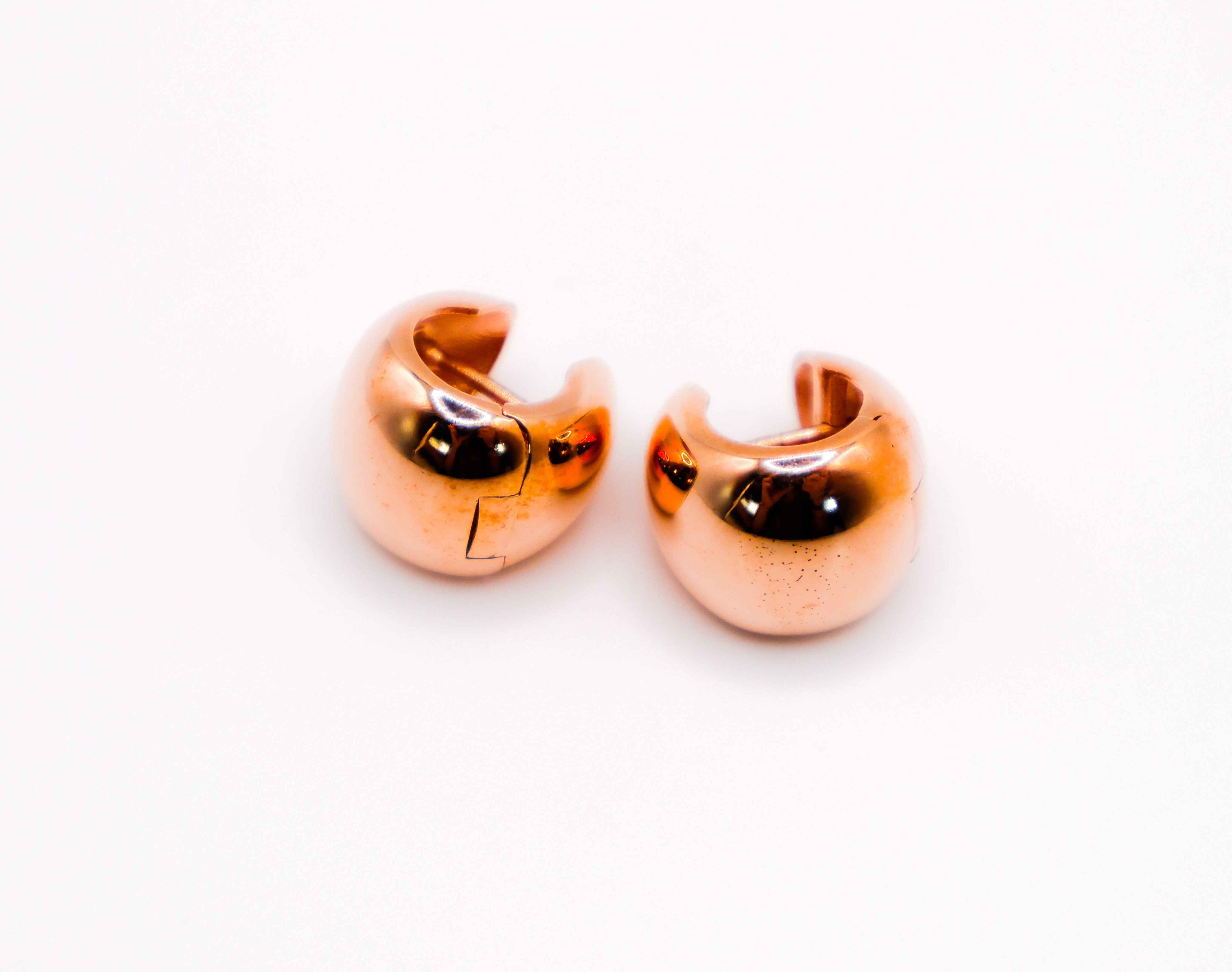 Italian Rose Gold Peanut-Shaped Earrings