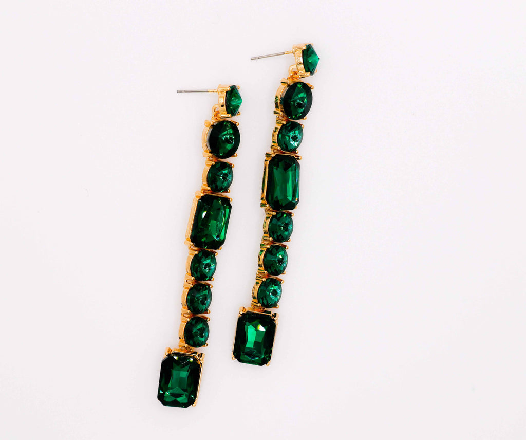 Emerald Cascade Earrings – Luxury Green Statement Earrings