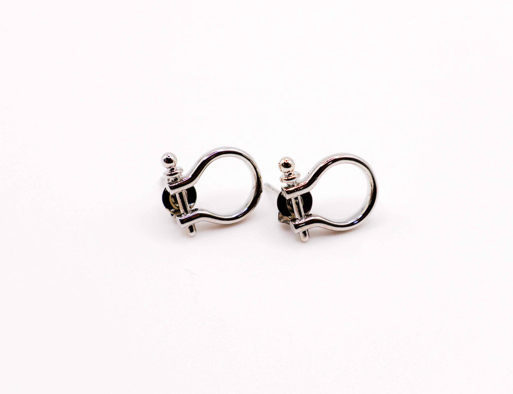 Whimsical White Gold Horseshoe Earrings