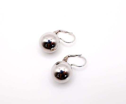 Italian Silver Sphere Earwire Earrings - Lolomo!