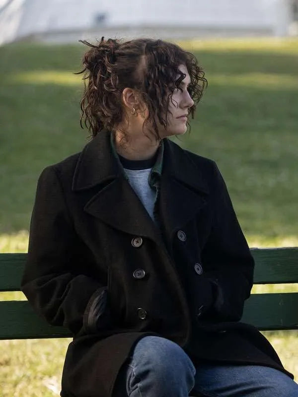 Emilia Jones Fairyland Black Wool Coat