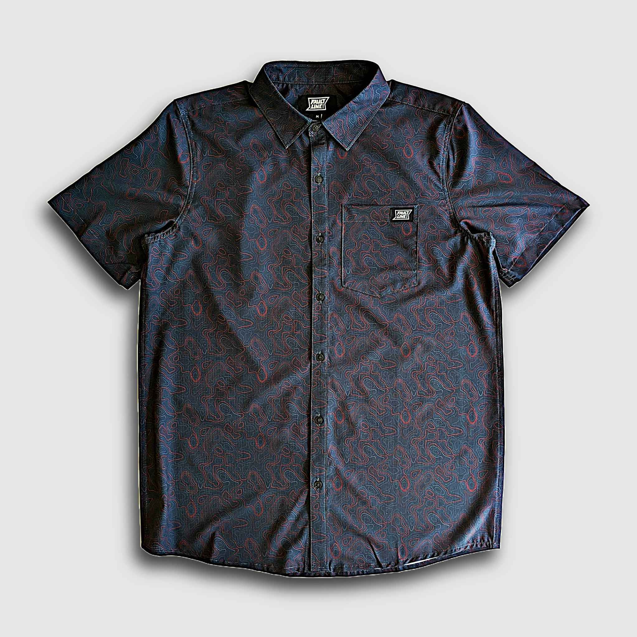 Langley Tech Button Up Shirt - Carbon/Topo