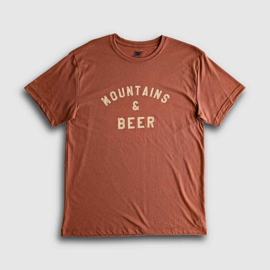 Mountains & Beer Sustainable Tee - Rust