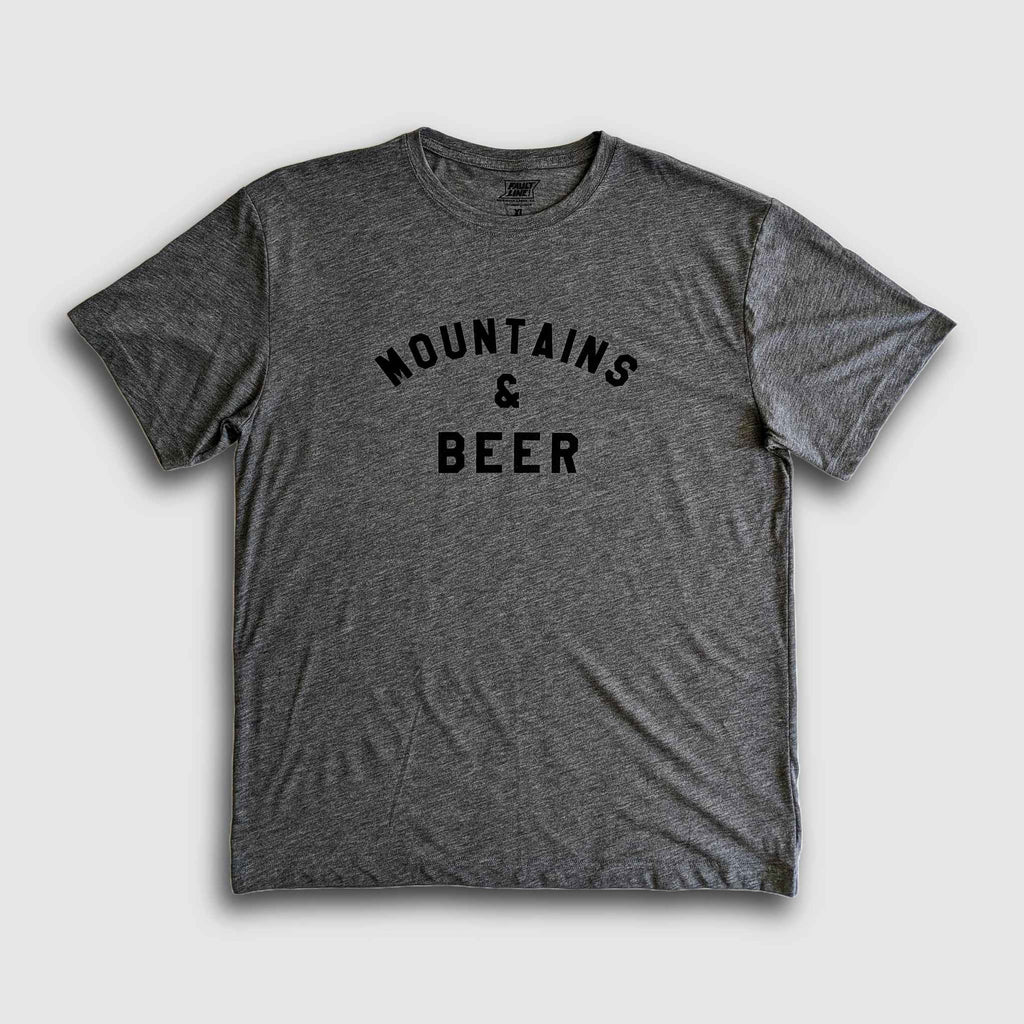 Mountains & Beer Sustainable Tee - Dark Heather Gray