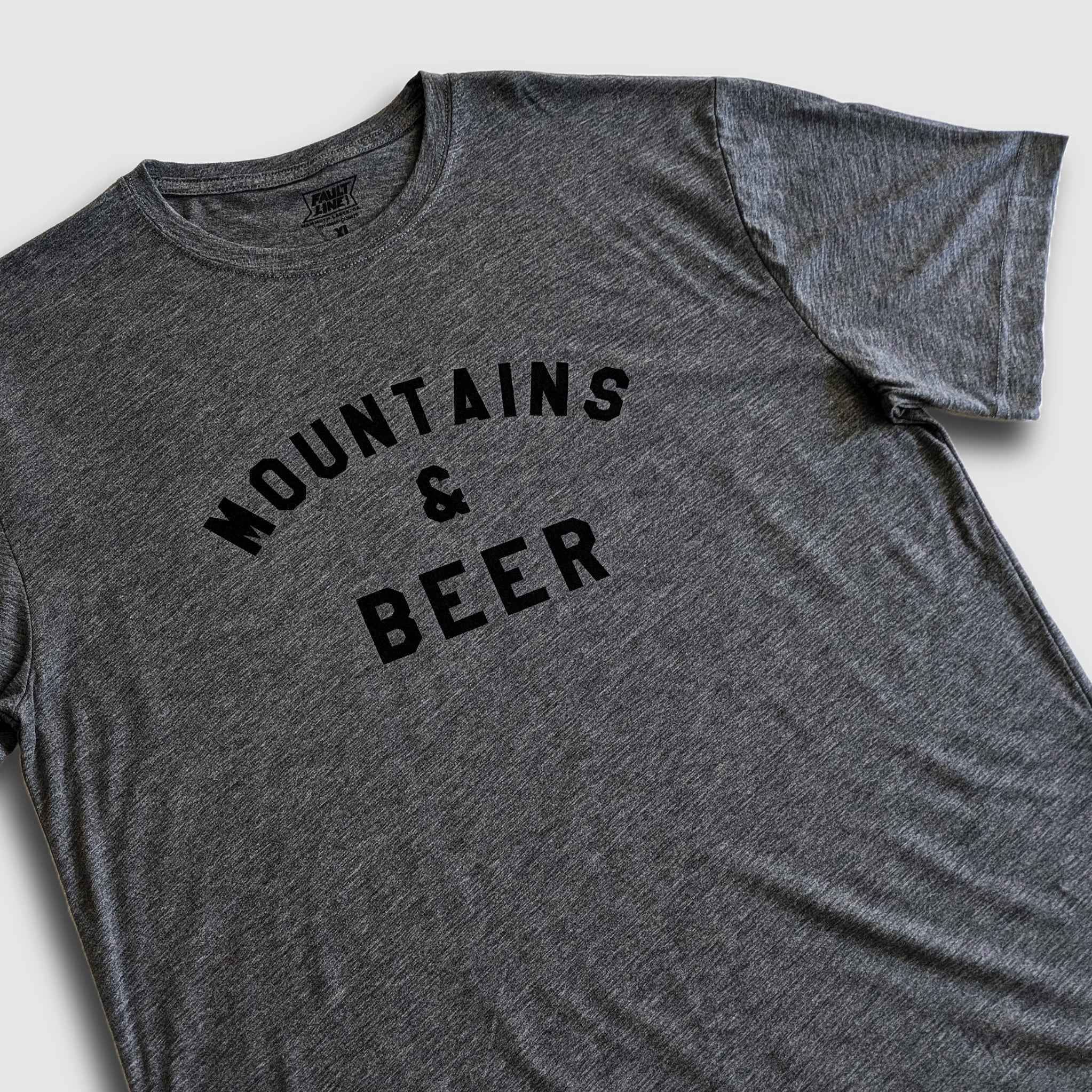 Mountains & Beer Sustainable Tee - Dark Heather Gray