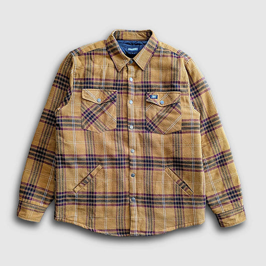 Juniper Insulated Flannel Shacket - Dijon/Maroon