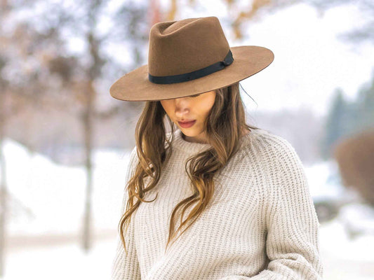 Wool Felt Flat Brim Hat Trendly Giza