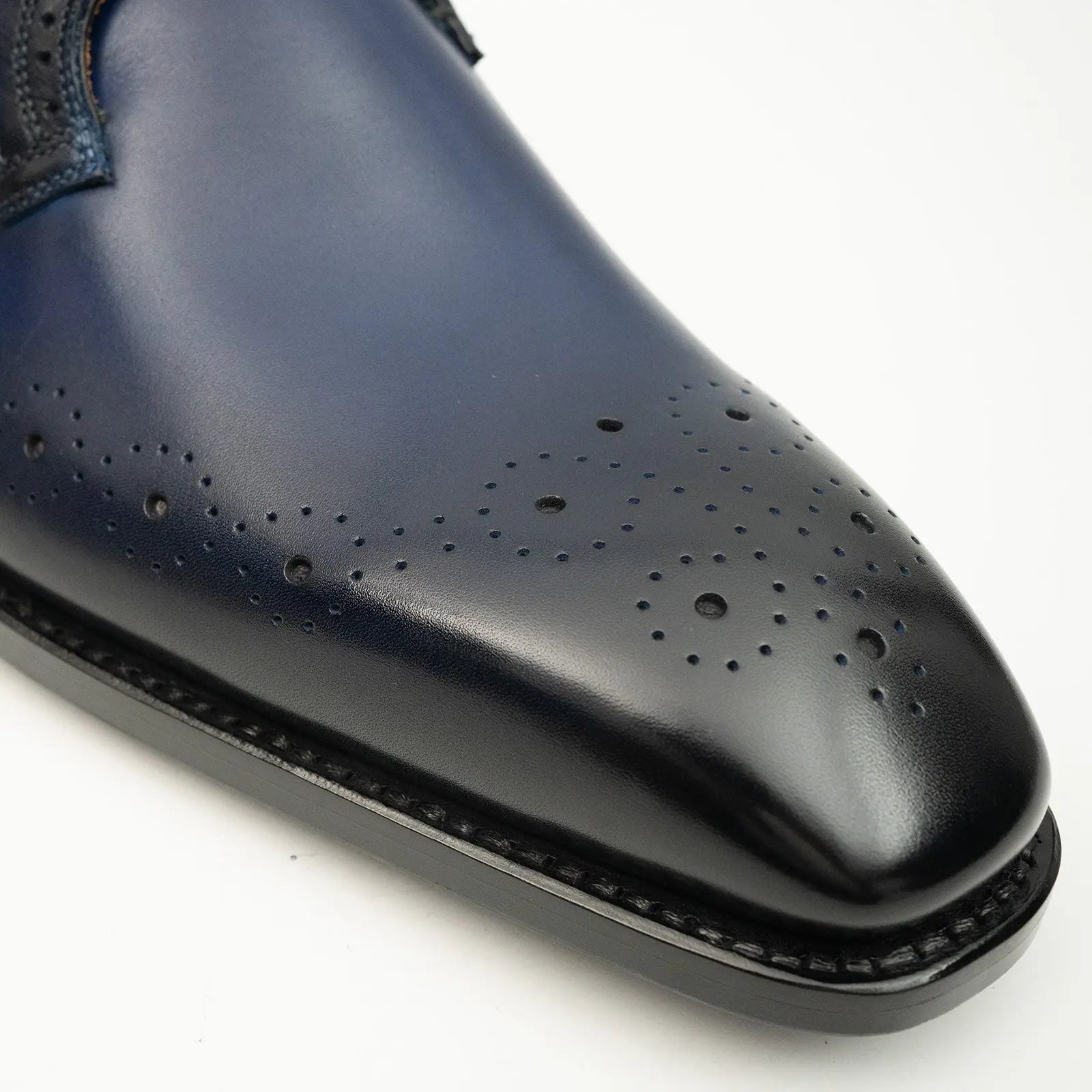 Goodyear Welted Monk Strap Shoes Blue