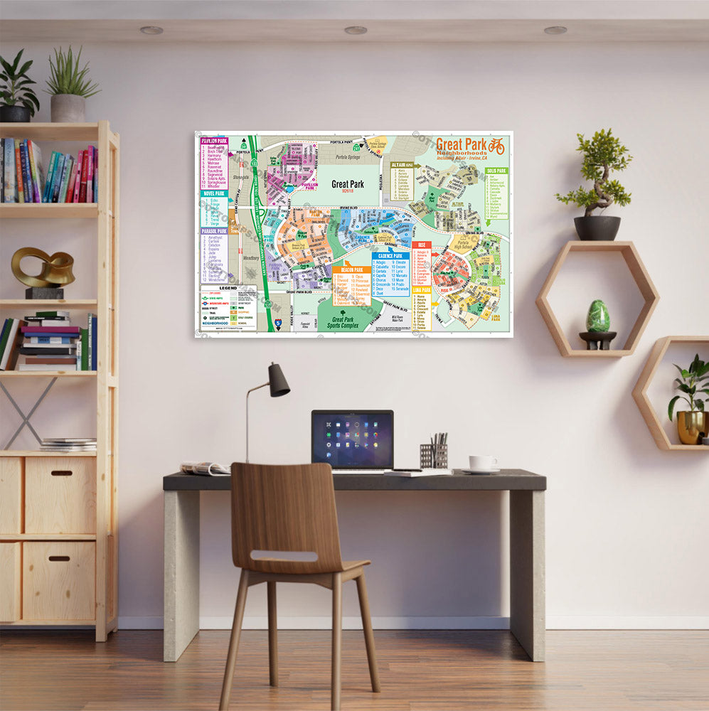 Great Park Map, Irvine, CA - includes Altair -  POSTER PRINTS
