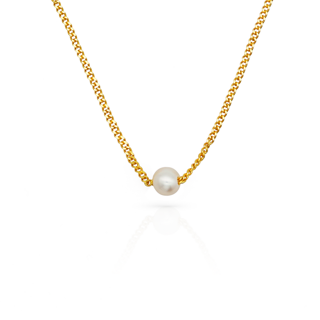 ELAYNE GOLD PEARL NECKLACE - Lolomo!