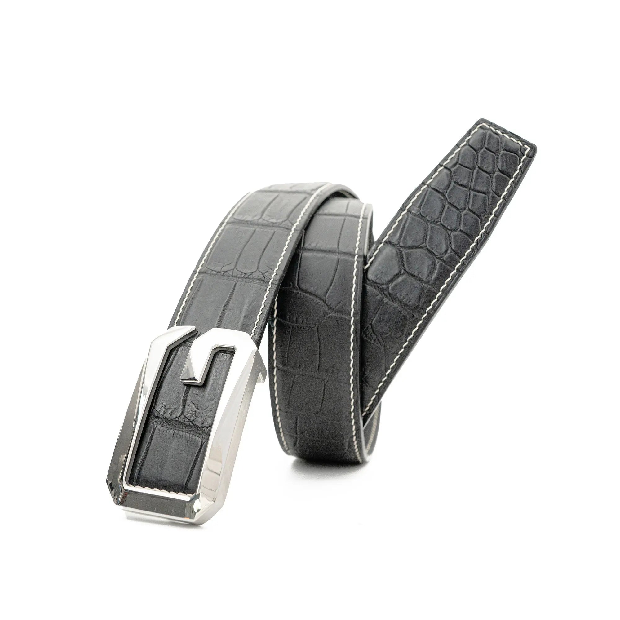 Handcrafted Alligator Leather Belts G-shaped buckle
