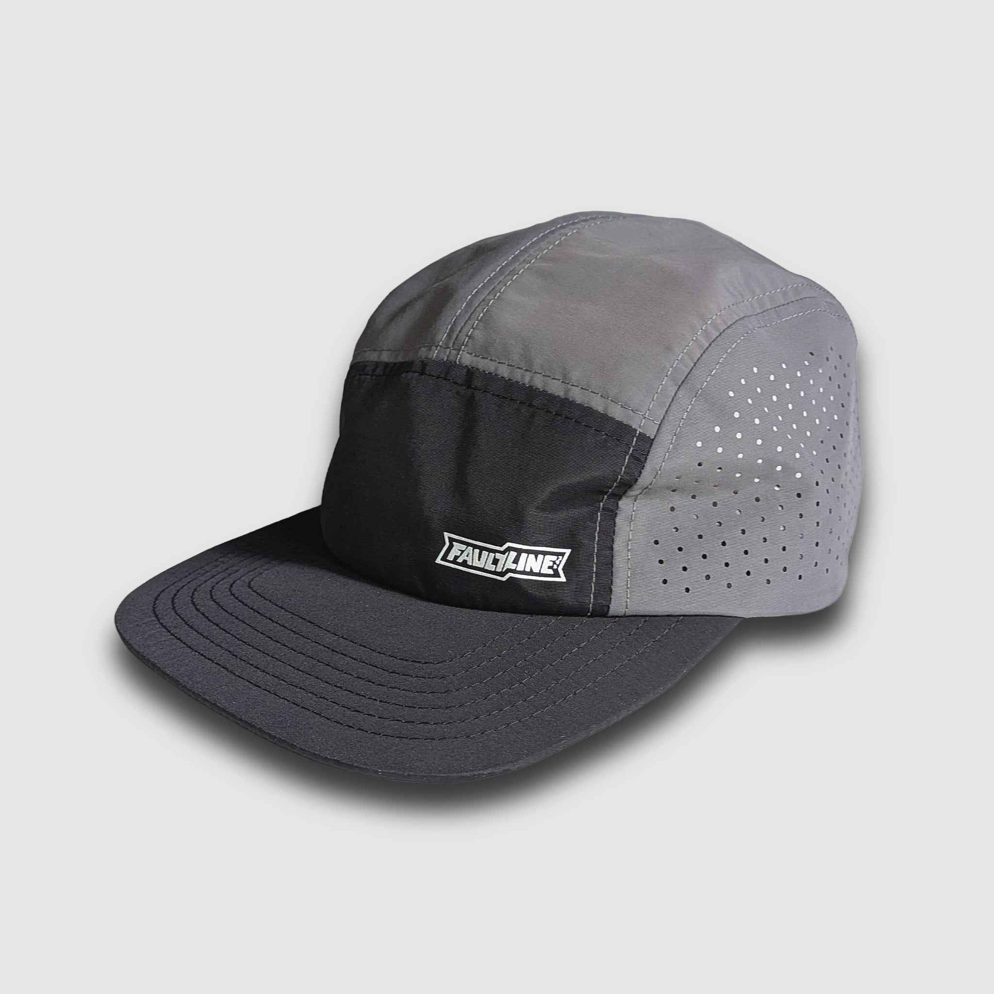 Casquette de camping pliable à 5 panneaux - Noir/Gris 