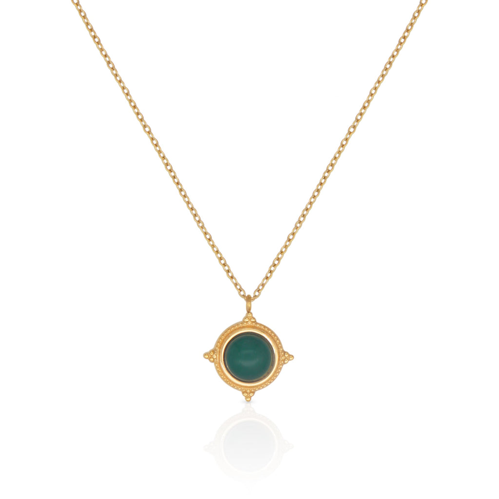 GREEN CAT EYE NECKLACE - Lolomo!