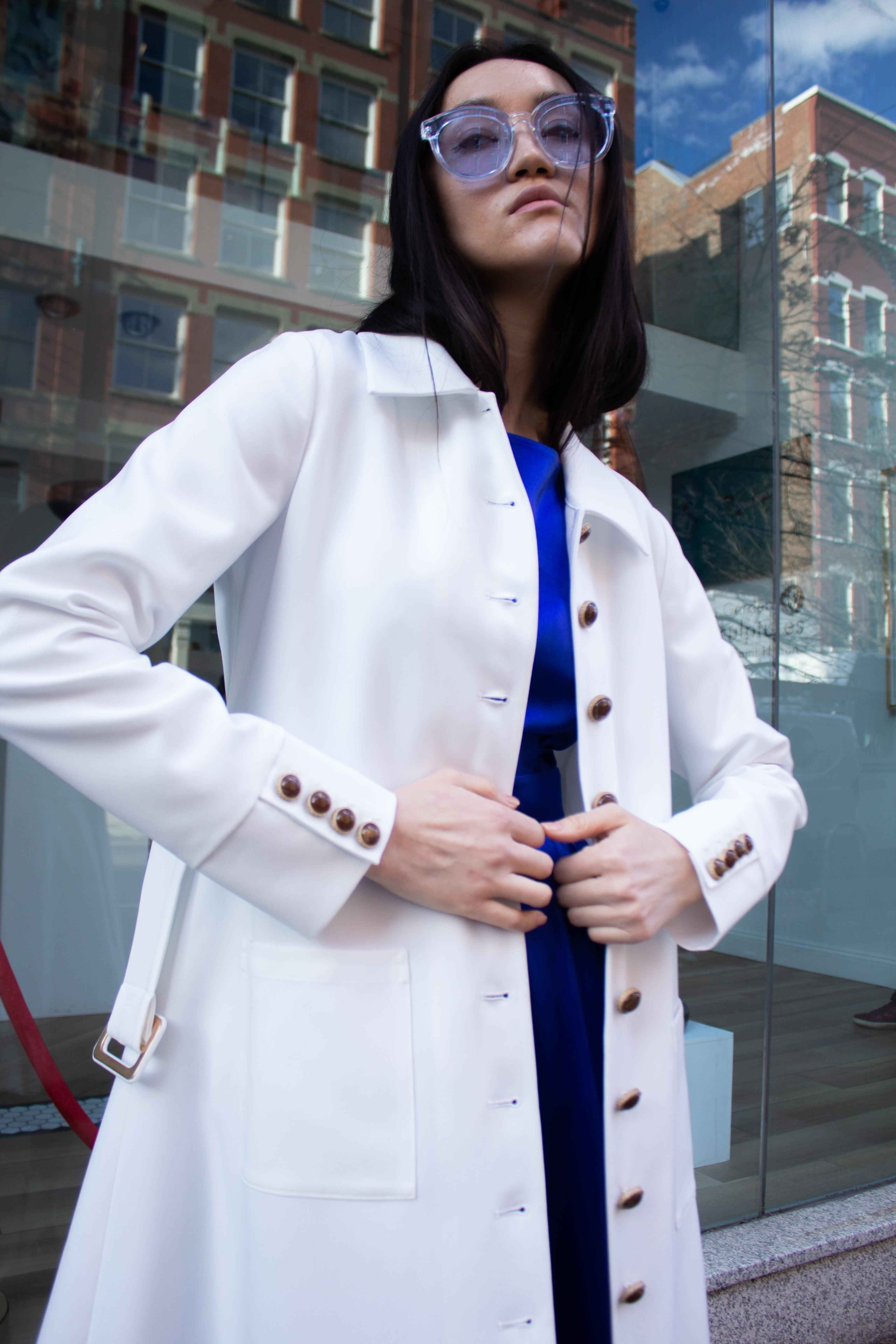 Monique White Coat – Women’s Elegant Long Coat
