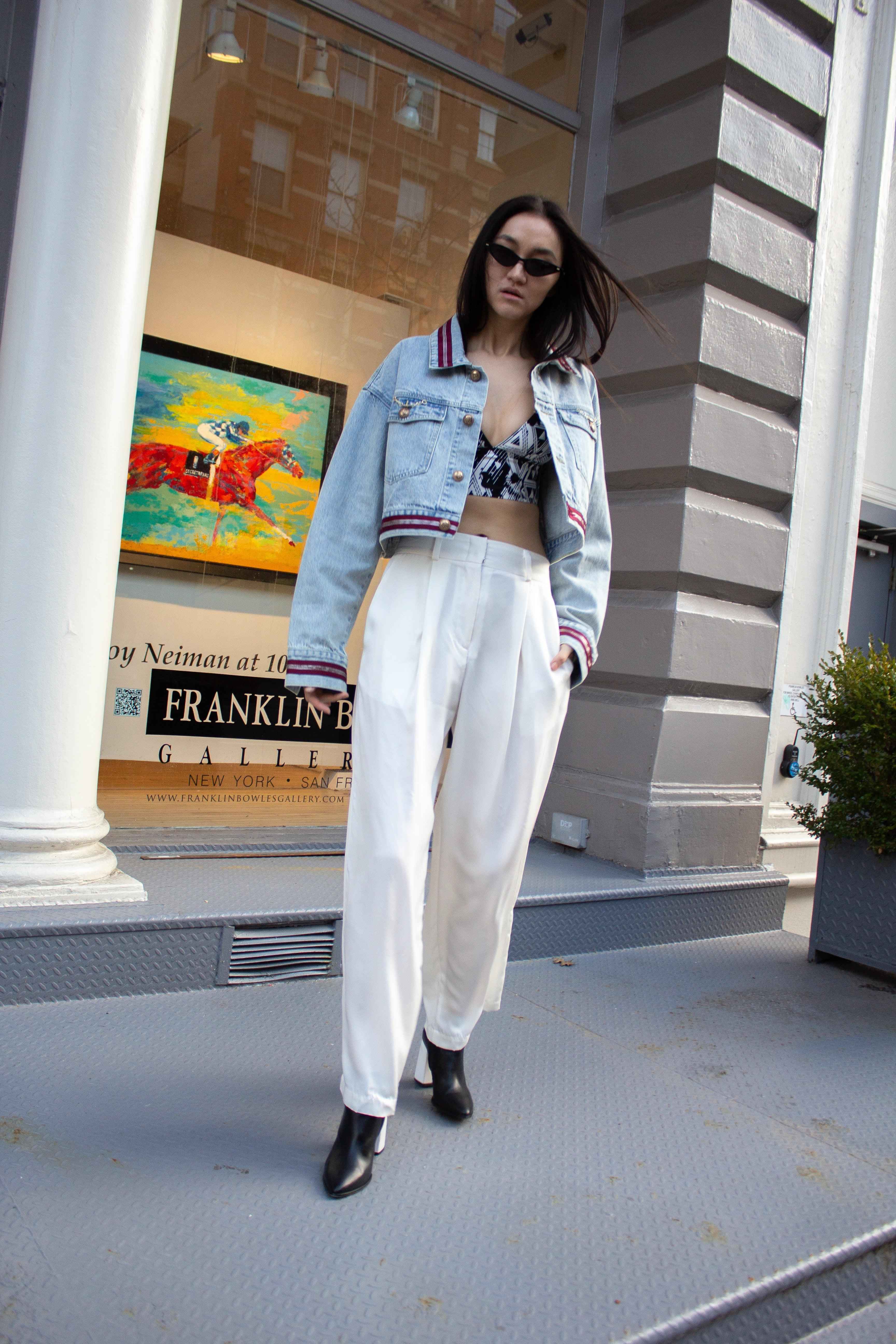 Danielle Denim Jacket with Red Lining – Women’s Casual Style