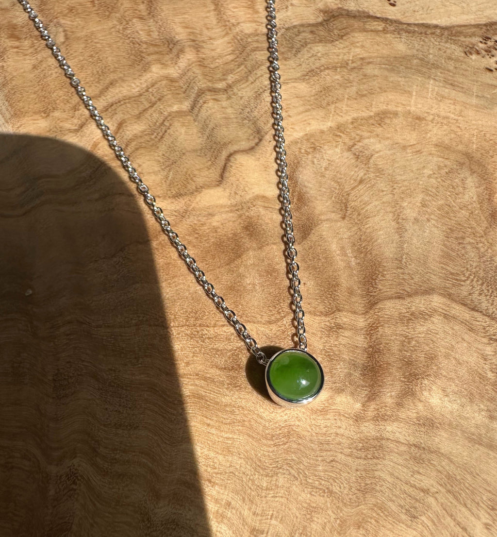 6mm Canadian Jade and Silver Pendant - 5826