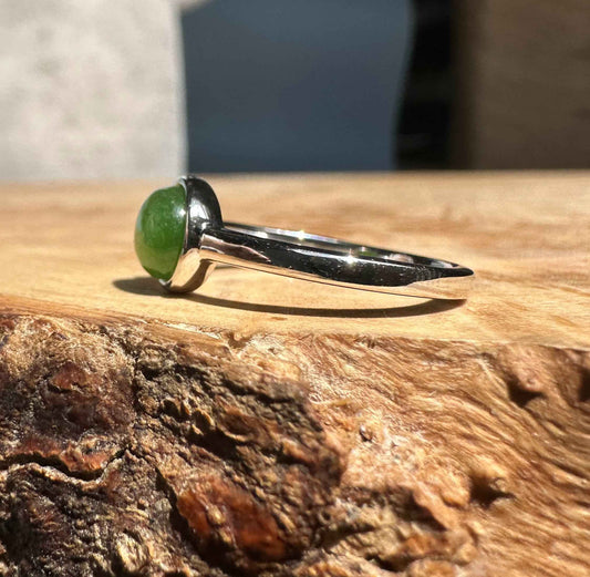 Jade and Silver Ring 6mm - 2417