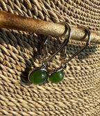 Jade Round Leaverback Earrings 6mm