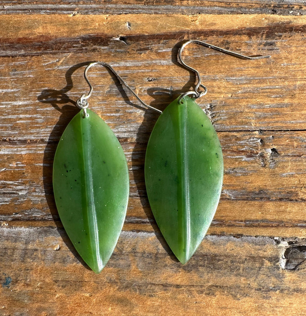 Jade Leaf Earrings, 1880