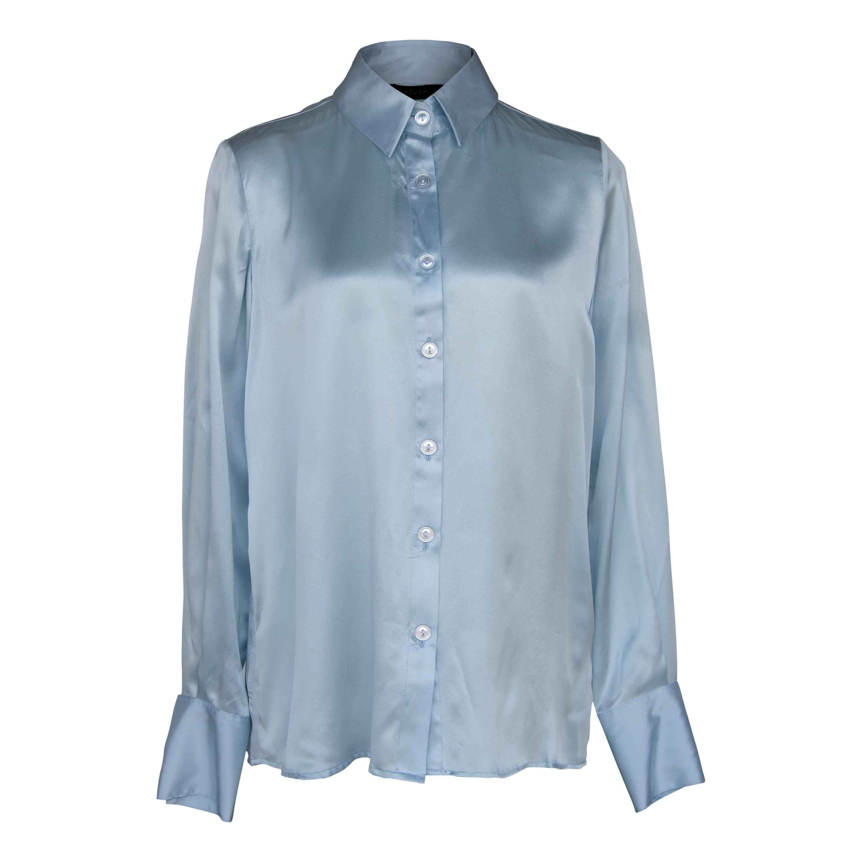 Luxe Silk Blouse in Blue – Luxurious Women’s Silk Top