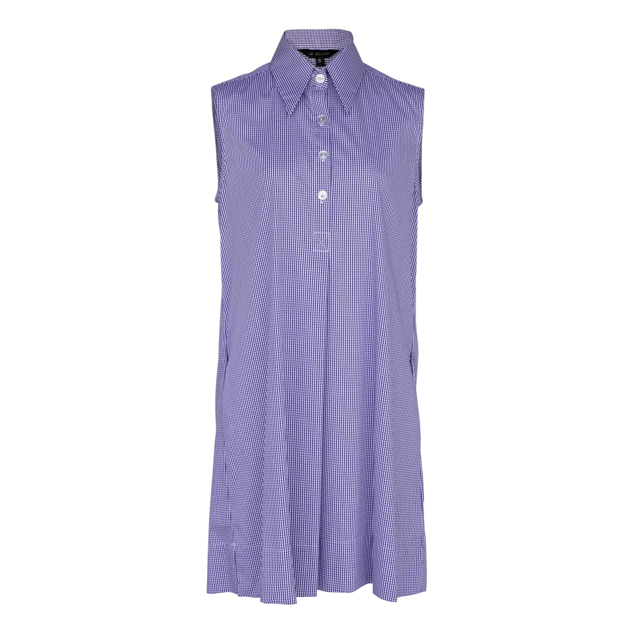 Italian Cotton Sleeveless Dress in Purple – Chic Summer Wear