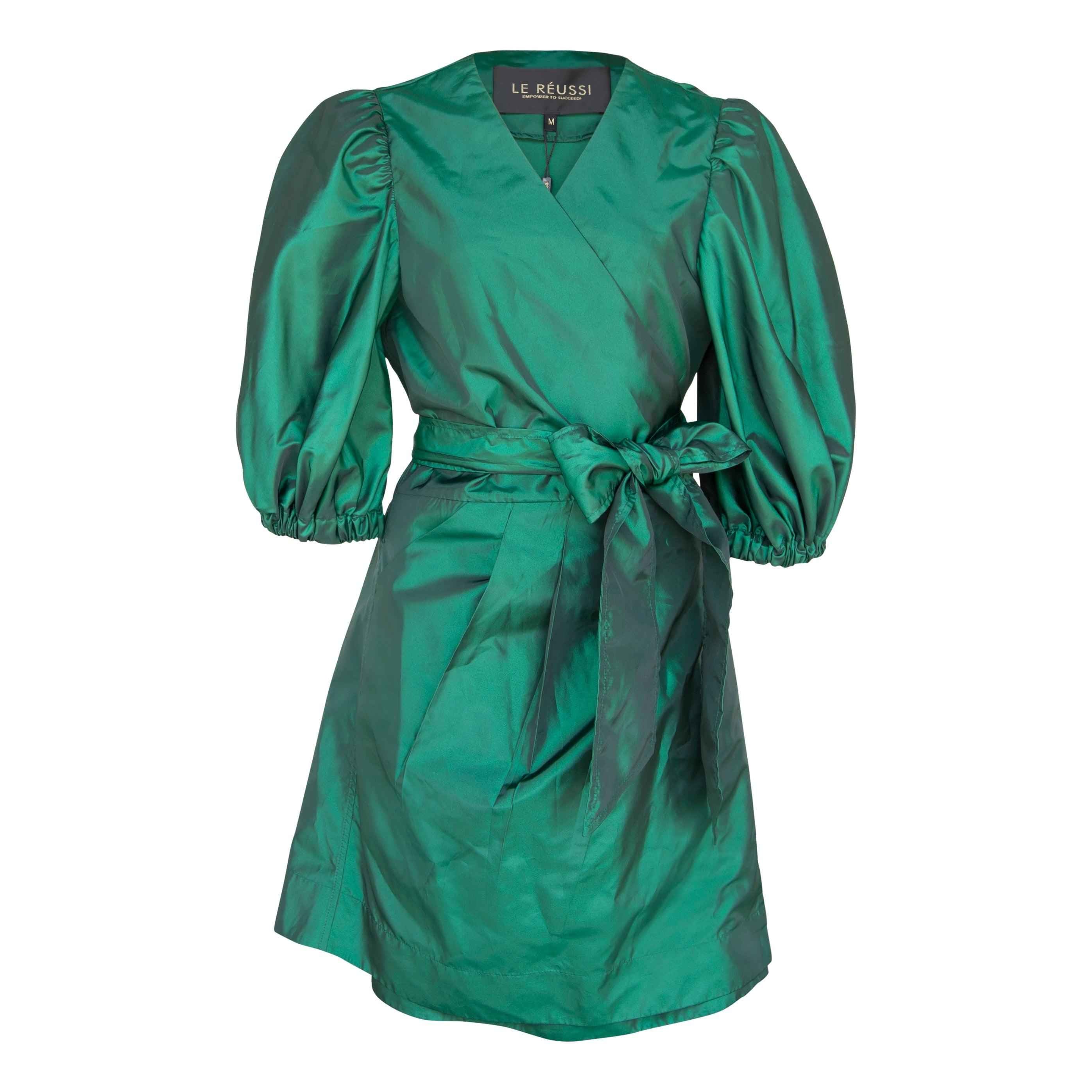Glimmer Green Wrap Dress – Women’s Elegant Wrap Dress