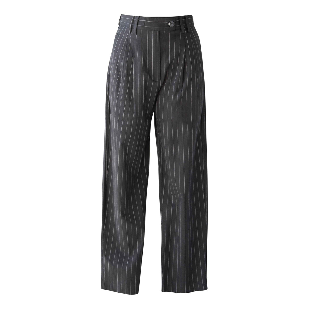 Black Pinstripes Suit Pants – Women’s Tailored Office Trousers