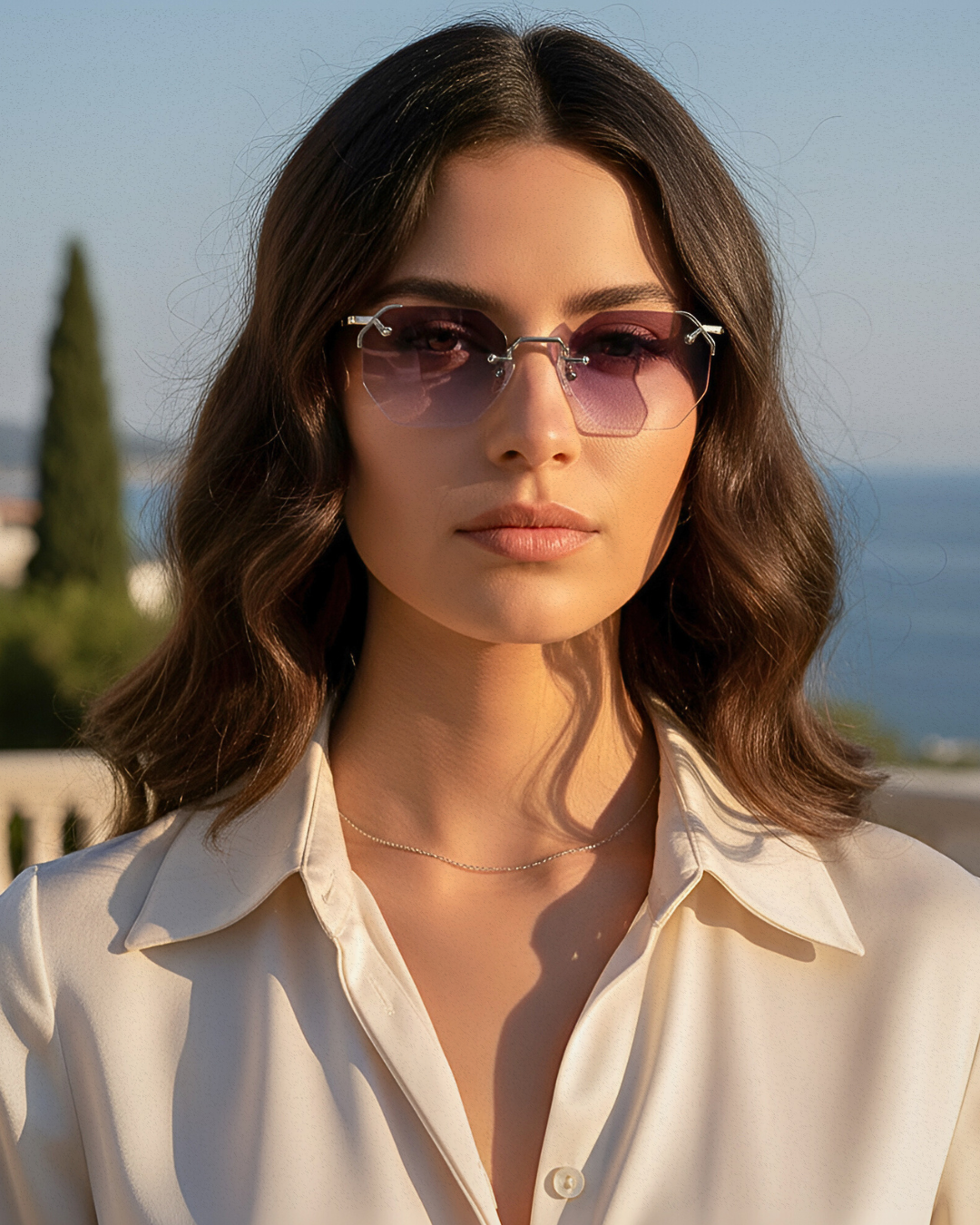 A.M. Metal Hexagon Sunglasses