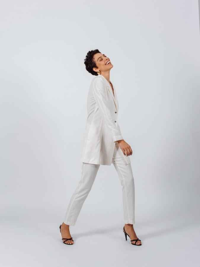 White Tailoring Slim Pants – Women’s Slim-Fit Trousers