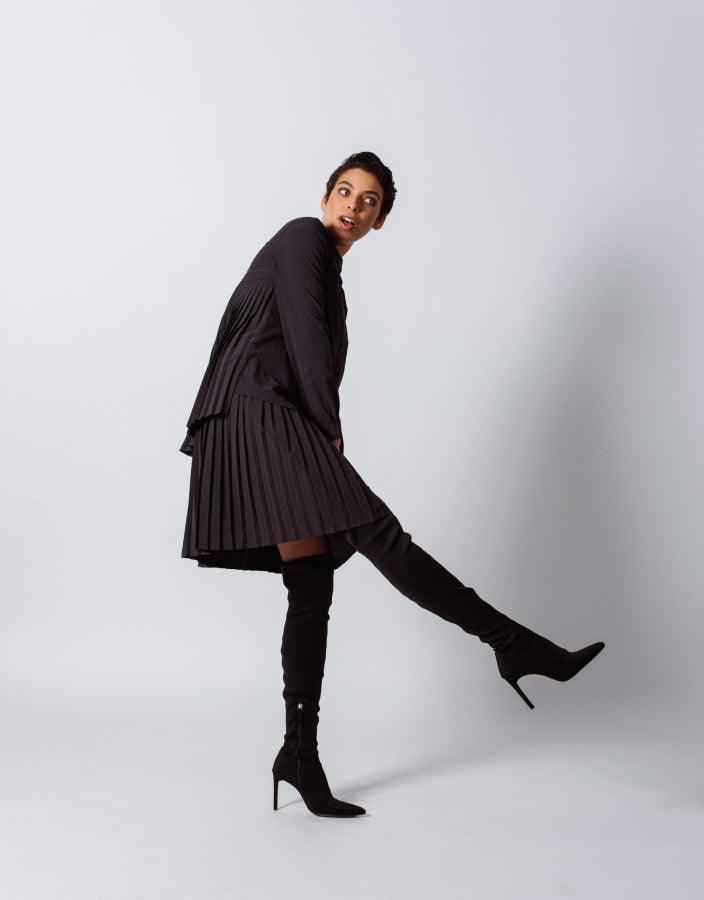 Jupe plissée noire de luxe – Jupe plissée élégante pour femme