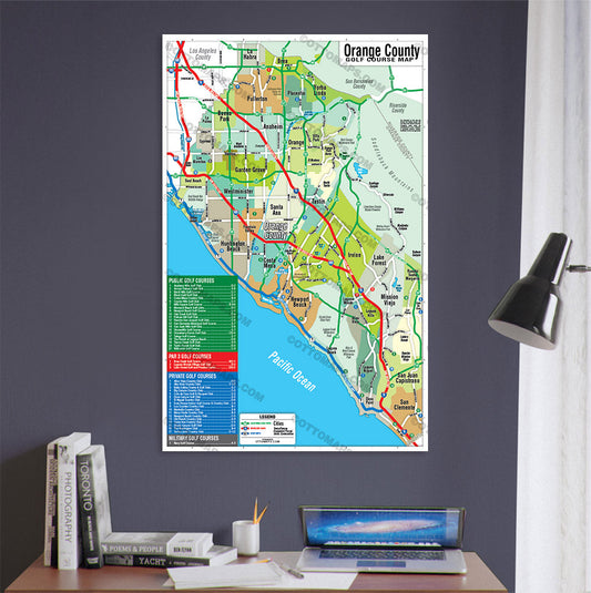 Orange County Golf Map - POSTER PRINTS