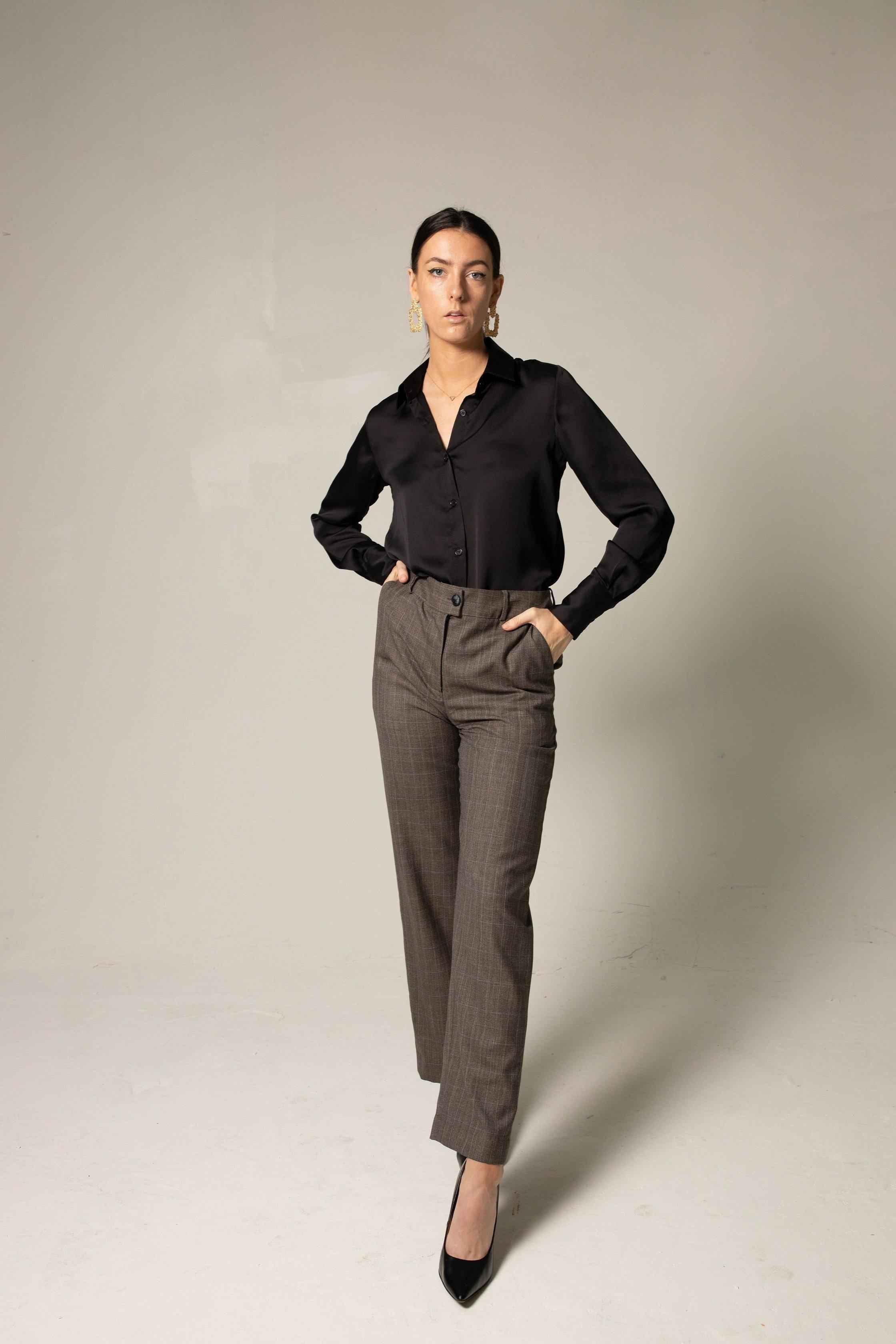 Womens Straight Leg Wool Pants – Tailored Wool Trousers