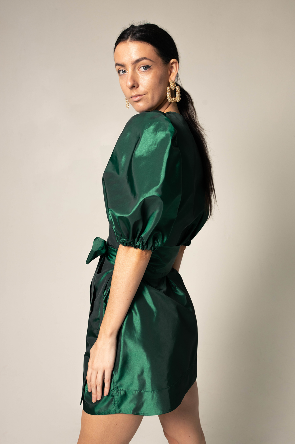 Glimmer Green Wrap Dress – Women’s Elegant Wrap Dress - Lolomo!