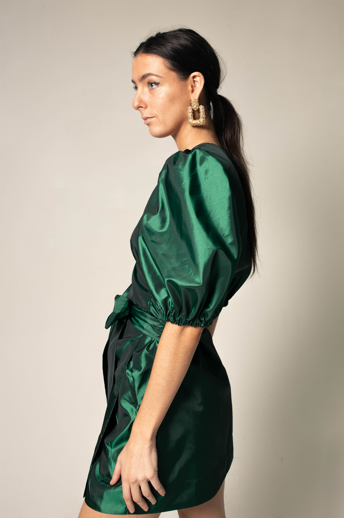 Glimmer Green Wrap Dress – Women’s Elegant Wrap Dress - Lolomo!