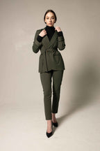 Olive Skinny Pants Womens Trousers