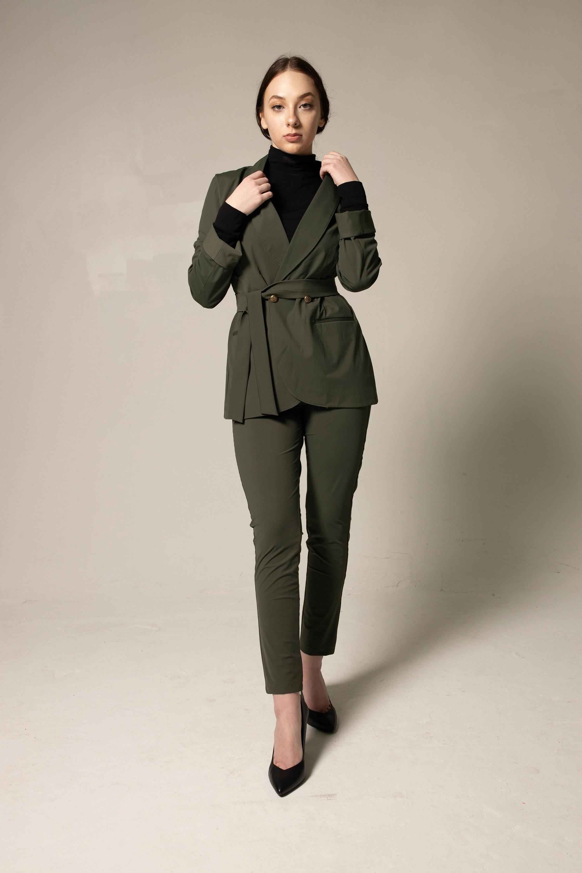 Olive Skinny Pants Womens Trousers