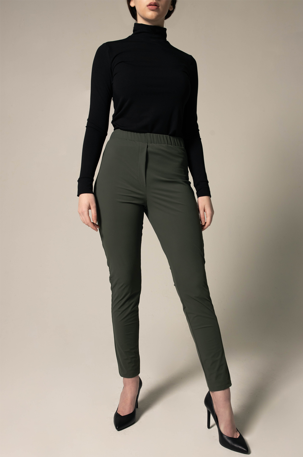Olive Skinny Pants Womens Trousers - Lolomo!