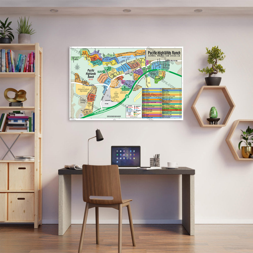 Pacific Highlands Ranch Map, San Diego County, CA - POSTER PRINTS