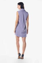 Italian Cotton Sleeveless Dress in Purple – Chic Summer Wear
