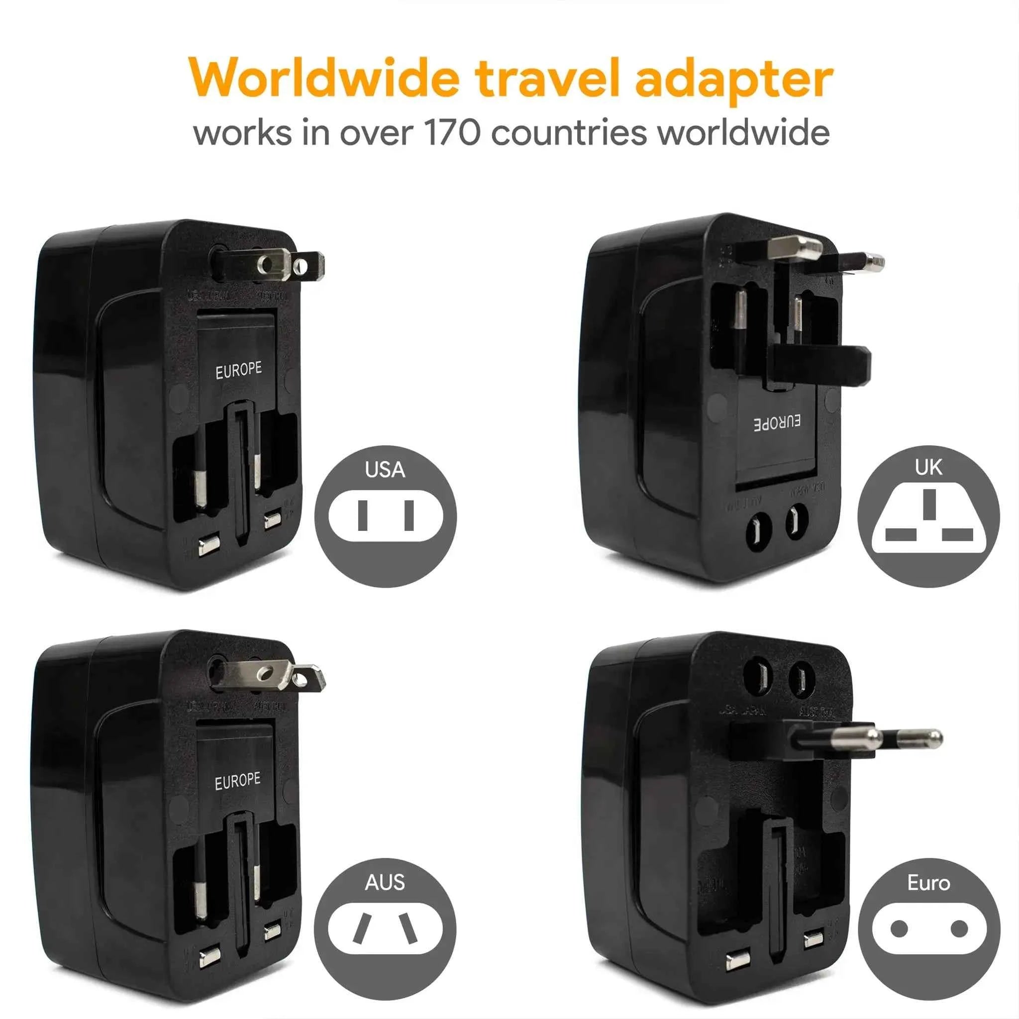 International Travel Adapter with USB Ports