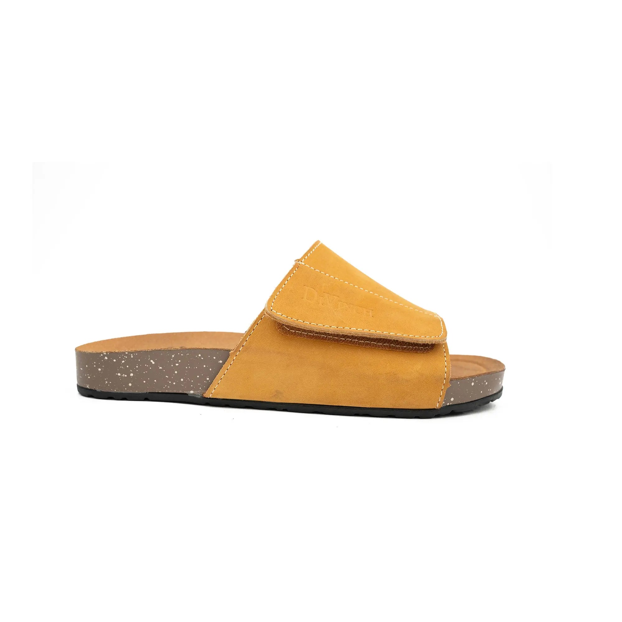 Tan Single - Strap Slide Sandals